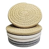 BANGJAGO Absorbent Drink Coasters Handmade Braided Drink Coasters, Heat-Resistant Coasters for...