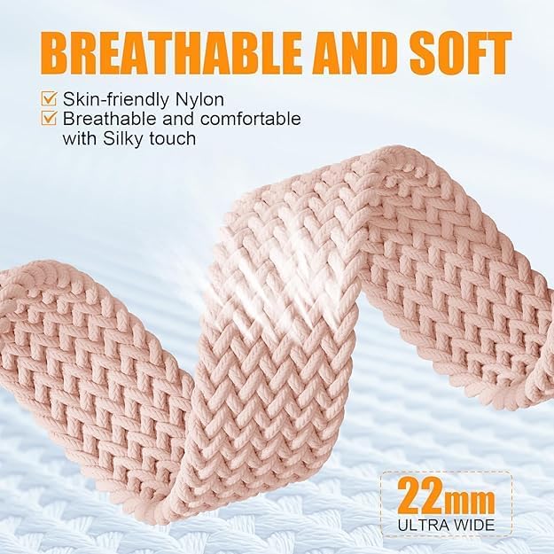Image of Braided Nylon Band Compatible with Apple Watch 49mm /46mm /45mm /44mm /42mm /41mm /40mm /38mm | Adjustable Magnetic Clasp Strap Fit for Ultra 3 /2 /1, SE3 /2 /1 & Series 11 /10 /9 /8 /7 /6 /5 /4 /3 /2 /1