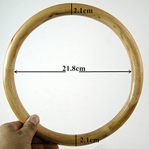 HemeraPhit Wing Chun Taiji Anneau en rotin en bois Yewen Sau Anneau d' entraînement de force 25,4 x 21,6 cm