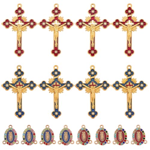 Composants crucifix avec maillons pour éviter la perte de pendentifs