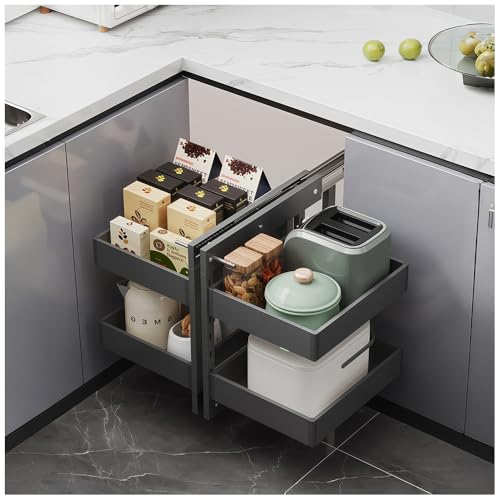 Hggzeg Adjustable Blind Corner Cabinet Pull-Out Organiser