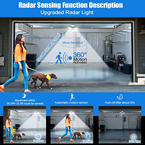 Deformable LED Garage Lights Motion Activated - Led Deformable Garage Light Tanbaby Garage Light Motion Sensor Garage Light, Radar Home Lighting for Garage, Warehouse,Workshop,Basement (Radar) - Thumbnail 7