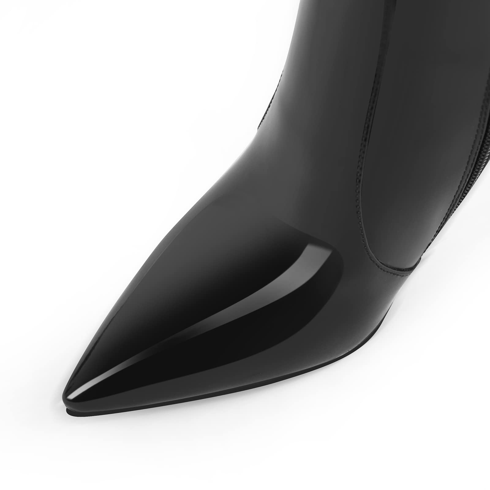 Only maker Stivali classici da donna in pizzo stivali a spillo, Pintura Nero, 39 EU