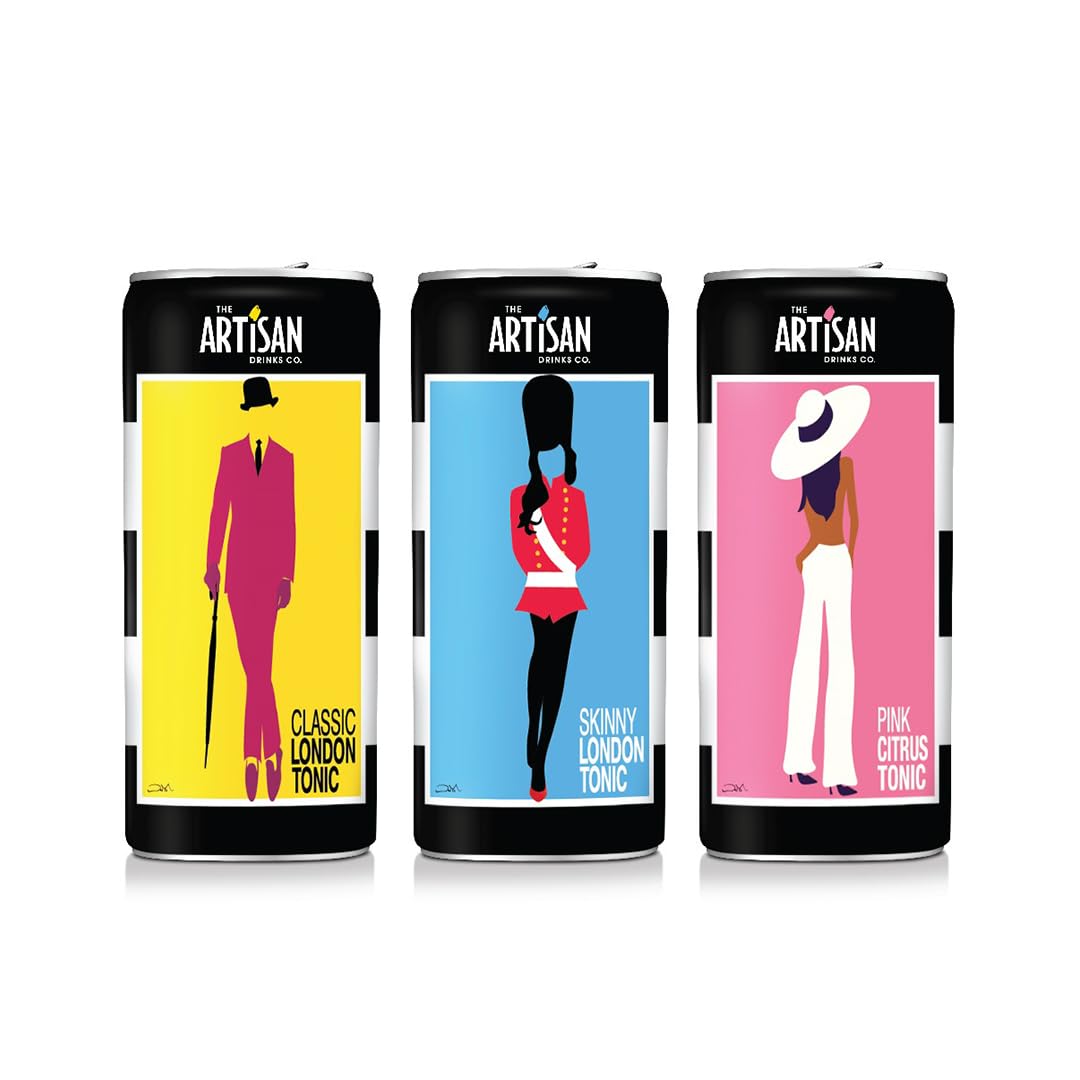 Tonic Water Mixed Case - 200mlx12 Cans - Natural Ingredients - Tonic Water for Gin - Ideal Gin Mixer for Premium Spirits