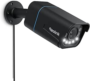 Reolink 4K PoE Outdoor Camera with Human/Vehicle Detection, 5X Optical Zoom with Spotlight, Color Night Vision Motion Alerts Time-Lapse Two-Way Audio, RLC-811A Black asin的图片