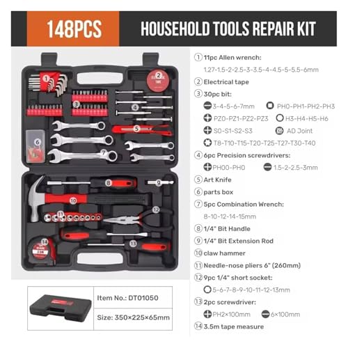 Kit de herramientas combinado 148 piezas YONGHPQ miniatura 6