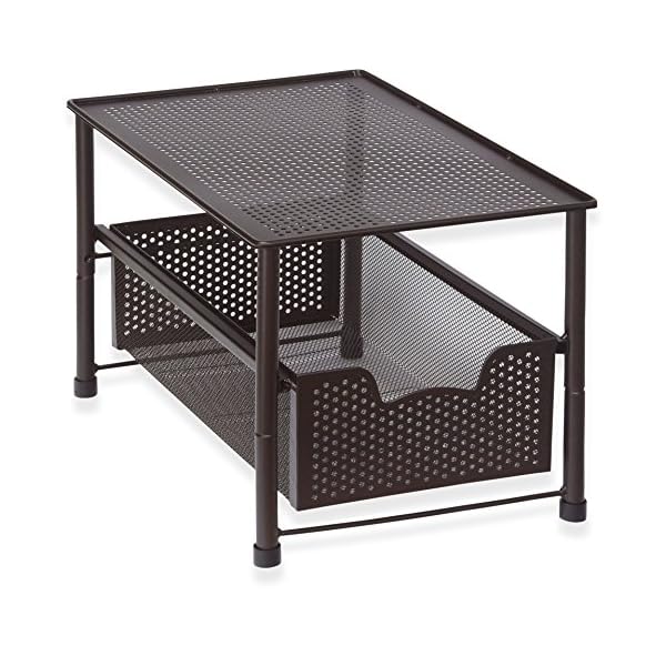 SimpleHouseware Stackable Under Sink Sliding Basket Organizer