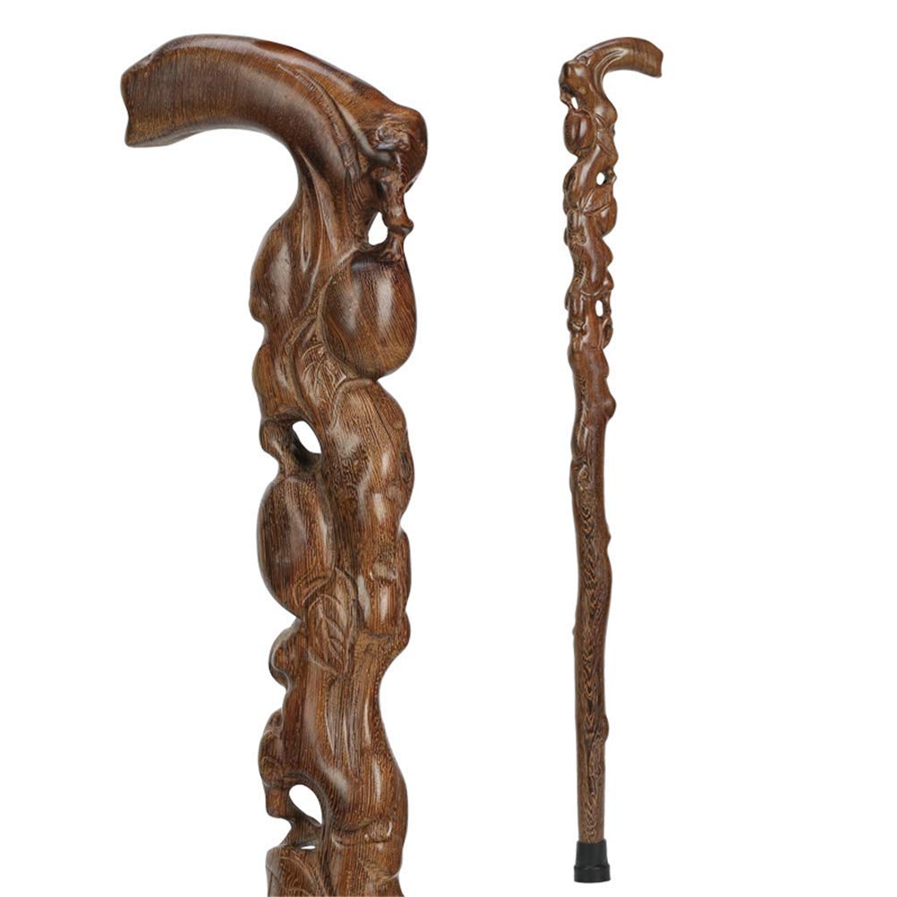 Canne en bois massif 90cm de prestige pour une marche stable et élégante