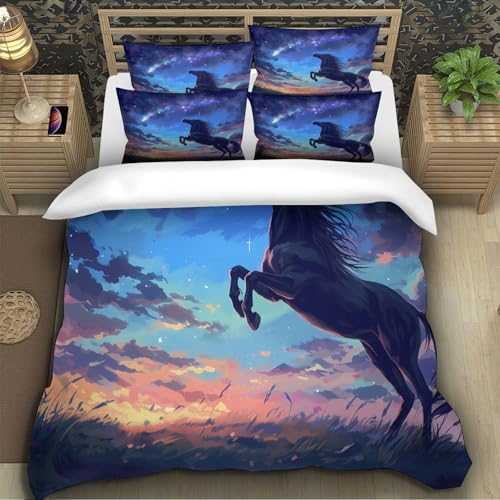 Housse de couette microfibre résistante parure de lit 3D double 200x200cm légère - 5