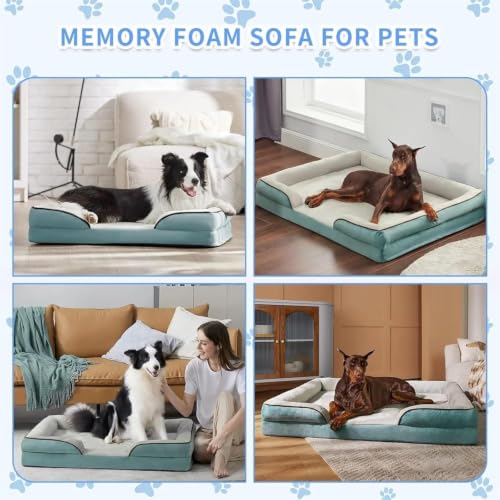 Image of Cutepups Orthopedic Dog Bed Comfortable Dog Mattress for Sleeping, Washable pet Bed for Dogs (Washed Blue /Cream, S)