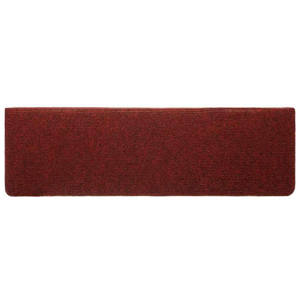vidaXL Trapmatten Zelfklevend 20 stuks 65x21x4 cm Bordeaux Rood