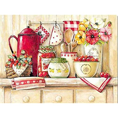 Taxpy Punto De Cruz,Diy Kit De Punto De Cruz 40 * 50Cm Fruta Impresa Tela 11Ct Punto De Cruz Kit Completo Diy Bordado Hilos Artesanía Hobby Pintura Artesanía Aguja Estampada Conjunto De Kit De Pun
