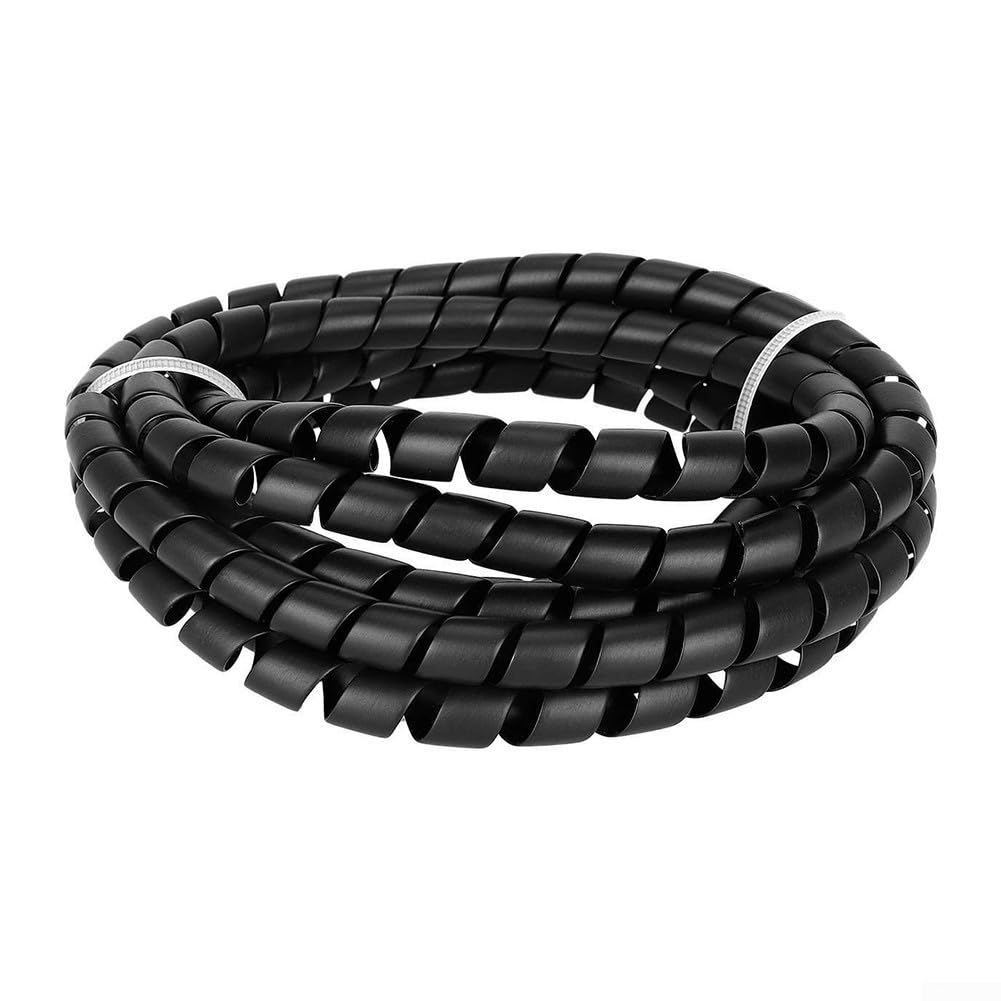 Jayruit 2M Spiral Cable Protector Tube, Black Cable Organizer & Wire Cover for Electric Scooters, E-Bikes for Ninebot - Heavy Duty, Flexible, Easy to Install Cable Tidy and Protection Sleeve