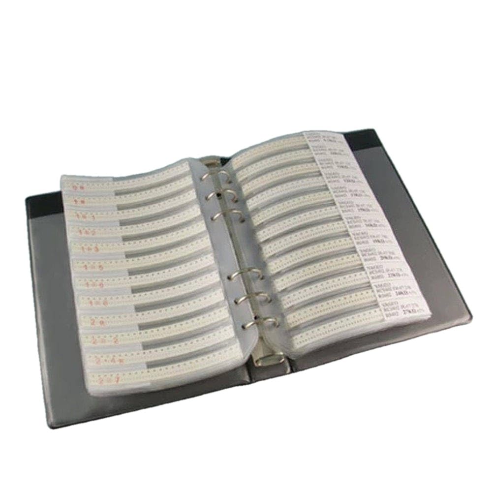 Resistencia SMD 0603 128 valores x 25 unidades = 3200 piezas de libro de muestras 1% de tolerancia E96 E24 Series Resistor Kit de resistencias 1.0R ~ 2.0M