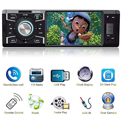 Car Stereo with Bluetooth Single Din FM Radio for Car and MP5 Player USB/SD/AUX/FM Receiver Wireless Remote Control …