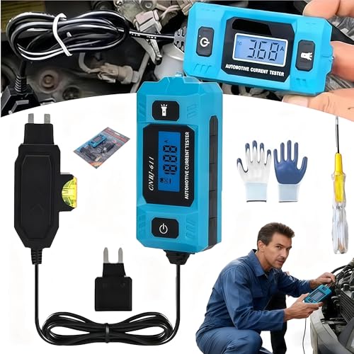 Testeur de circuit automobile avec écran LCD bleu et outil de test