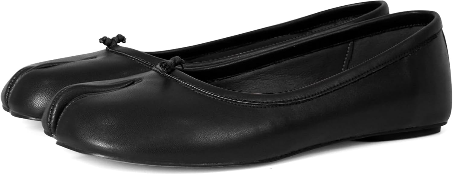 Tabi Ballet Flats Shoes for Women Rounde Toe Wide Width Split Toe Low Heel Comfortable Flats Shoes