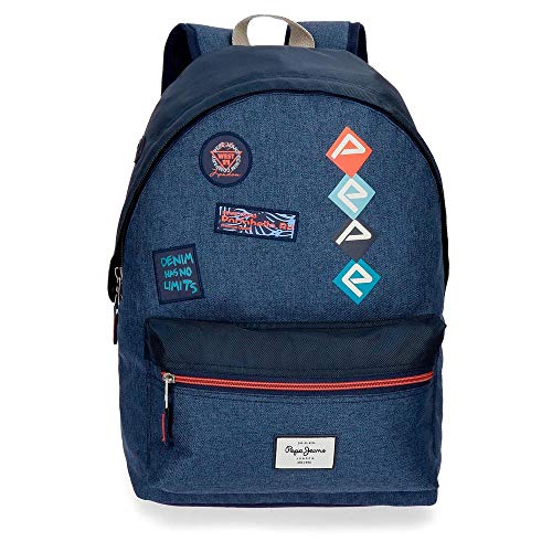 Pepe Jeans Paul Mochila Azul 30x42x17 cms Poliéster 22.79L