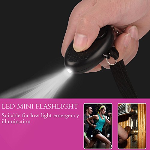 2 Pack Mini Allarme Personale 130db con Torcia di