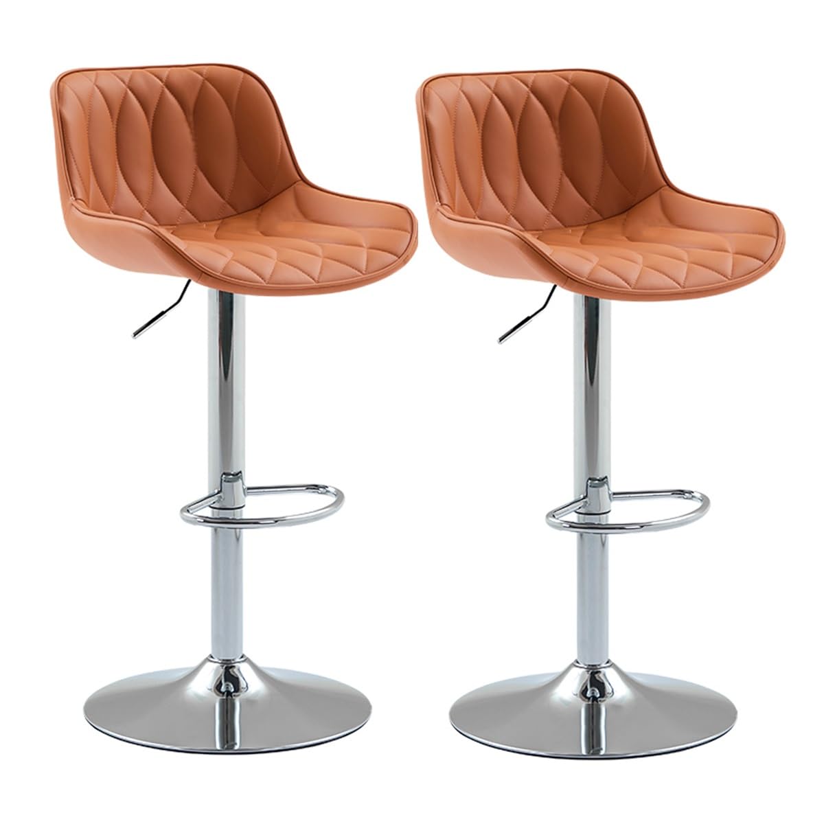 Chaises pivotantes 360° avec assise cuir et grande base stable réglable en hauteur