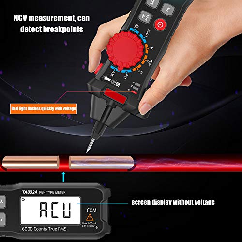 Image of ViaGasaFamido Digital Multimeter Pen Type Auto Recognition Electrical Tester Live Line Digital Testers with Backlit Flashlight for Measuring Voltmeter Resistance Tester