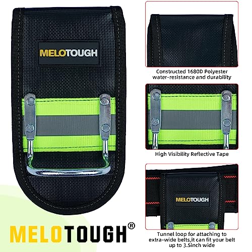 Image of MELOTOUGH Tool Belt Holder Tool Belt Hook Drill Bit Tote Hammer Holder | Multi-Function Tool Belt Hook, Tape Measure Clip, Drill Bit Tote, Hammer Loop, Fits Cordless Drills & Power Tools