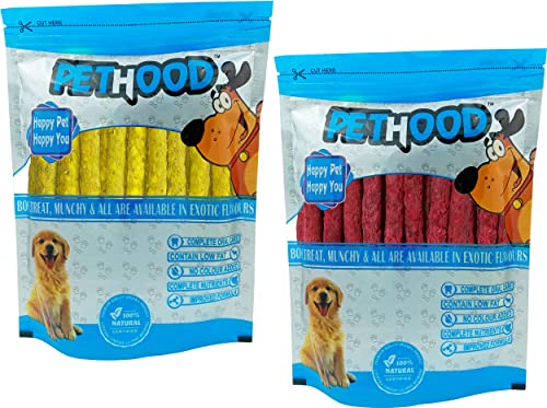 Image of Dog Chew Munchy Sticks Mix Flavour 450g Chicken and 450g Mutton 900g, Pack of 2, Dog Food Stick, Dog Treats for All Life Stages