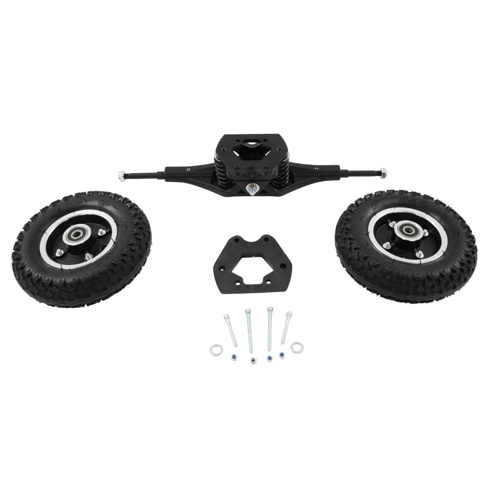 Offroad Roues électriques de 8" pour camion Combo Skateboard Truck Mountain Longboard Roues avec axe d'entraînement (Noir)