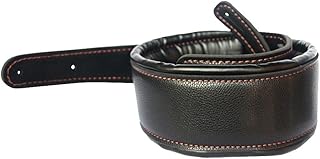 WGOEODI Tracolla per Chitarra, Cinturini Morbidi Regolabili Imbottiti in Pelle PU, Accessori per Cintura per Chitarra elettrica, Nero