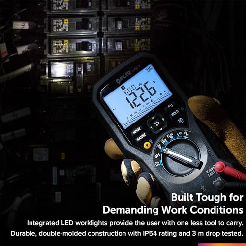Image of FLIR DM93-2 True RMS Industrial Digital Multimeter | 5-digit dual display, LED backlight, VFD mode, LoZ, LED worklights, METERLiNK, leads, temp probe