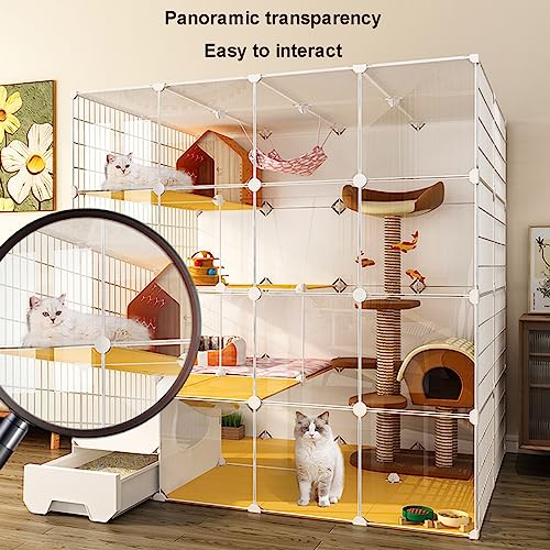 Grand parc pour chat intérieur cage portable pour litière propre sans odeur - 6
