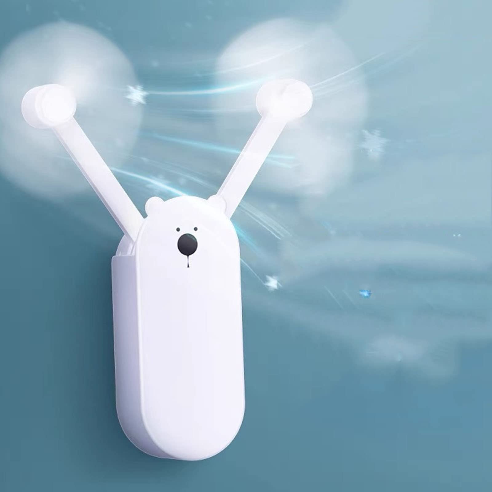 Doppio ventilatore portatile ricaricabile – Ventilatore USB portatile pieghevole per viaggi, attività all'aperto, uso personale – Design compatto e leggero per comodità