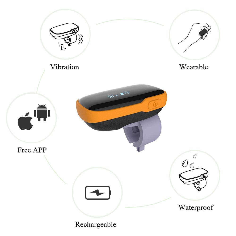 Portátiles oxímetro de Pulso Bluetooth con App vibración de Alarma for la Aptitud de Seguimiento hipóxico Monitor de Ritmo cardíaco