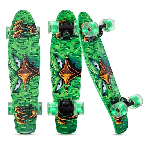 Image of Tony Hawk 22 inch Complete Cruiser Skateboard, 9-ply Maple Deck Skateboard for Cruising, Carving, Tricks and Downhill, Slime