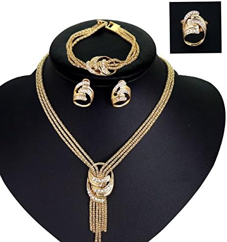 Pixel Jewelry 1985African Costume Necklace Set Party Fashion Women Dubai Gold Plated Jewelry Sets