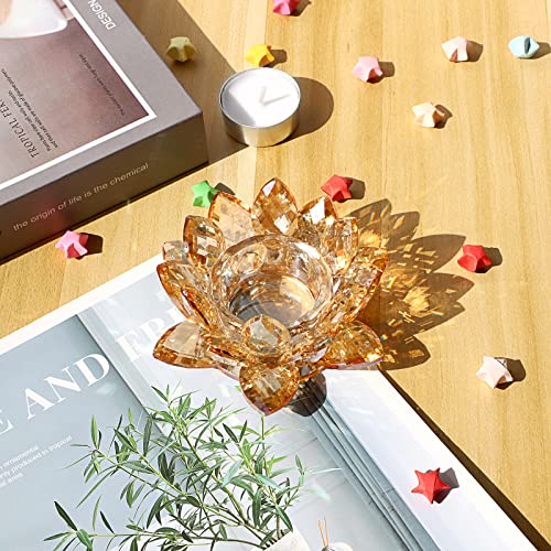 Ownmy OM-US-00126 Crystal Lotus Flower Tea Light Holder Lotus Petals Votive Candle Holder thumb #1