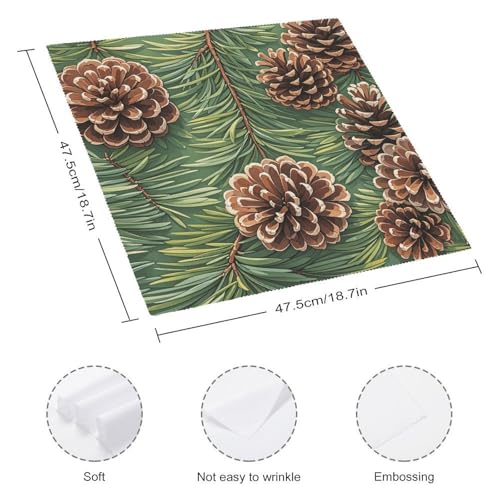 Servilletas de tela Pine Cone Border 4 unidades miniatura 2