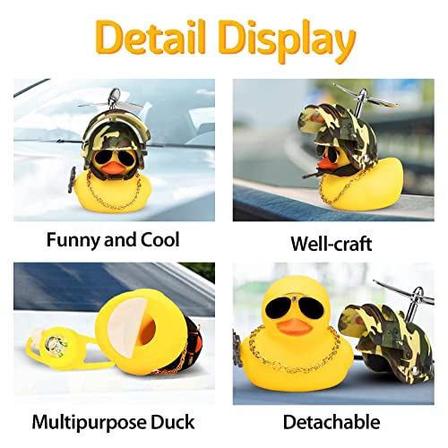 Image of wonuu Rubber Duck Car Ornaments, Squeeze Duck Dashboard Decorations Bicycle Decor for Cycling Motorcycle & Bicycle Accessories Decorations (Mountaineering Camo-L&G)
