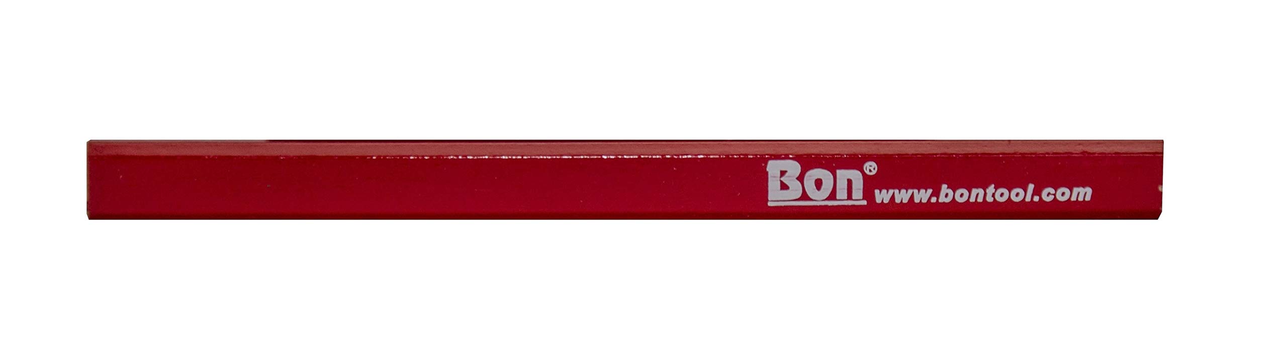 Bon Carpenter Pencils Red Casing Hard Black Lead 7" Long Thick Flat Lead Construction Marking Pencils 12/PKG Clam Shell — Amazon image 6