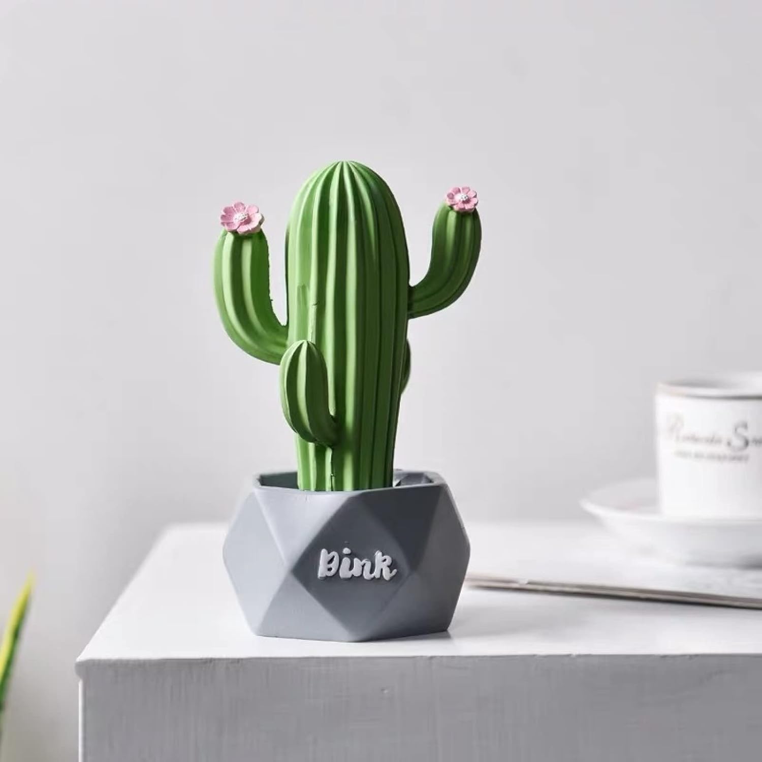 JANDRA Nordic Cactus Simulation Home Knick-knacks Pink Girly Heart Interior Knick-knacks Greentrumpetcactus[withoutlight]