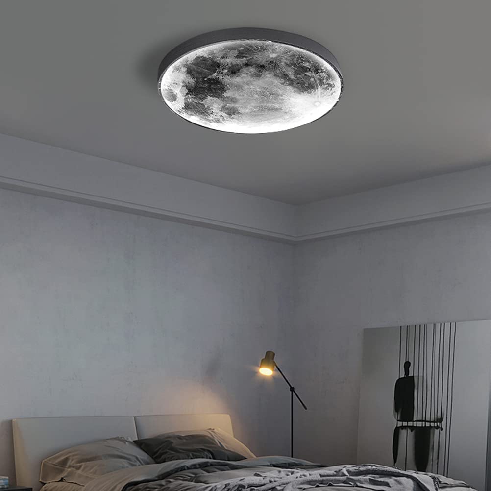 QTANZIQI Lampada da Parete 3D Moon dimmerabile con Telecomando per la Stanza Lampada da Parete Rotonda a Forma di Luna Lampada da soffitto Decorativa per Interni per Soggiorno Camera da Letto 15W /