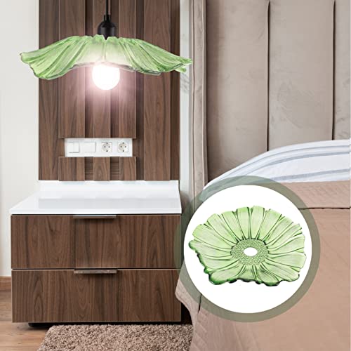 Image of OSALADI Glass Flower Lamp Shade for Pendant and Ceiling Lights Elegant Decorative Shade for Living Room and Kitchen Easy to Install Chic Design