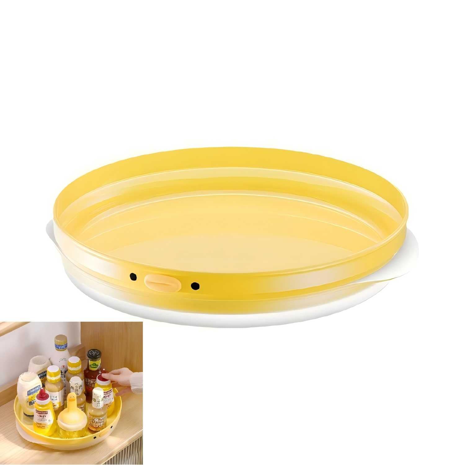 Aurestan 11.8 Inch Lazy Susan, 360-Degree Rotating Storage Tray, Creative Organizer for Kitchen, Dining Room, Bathroom, Living Room, Office, Countertop, Spice Rack, Cabinet, Pantry & Display