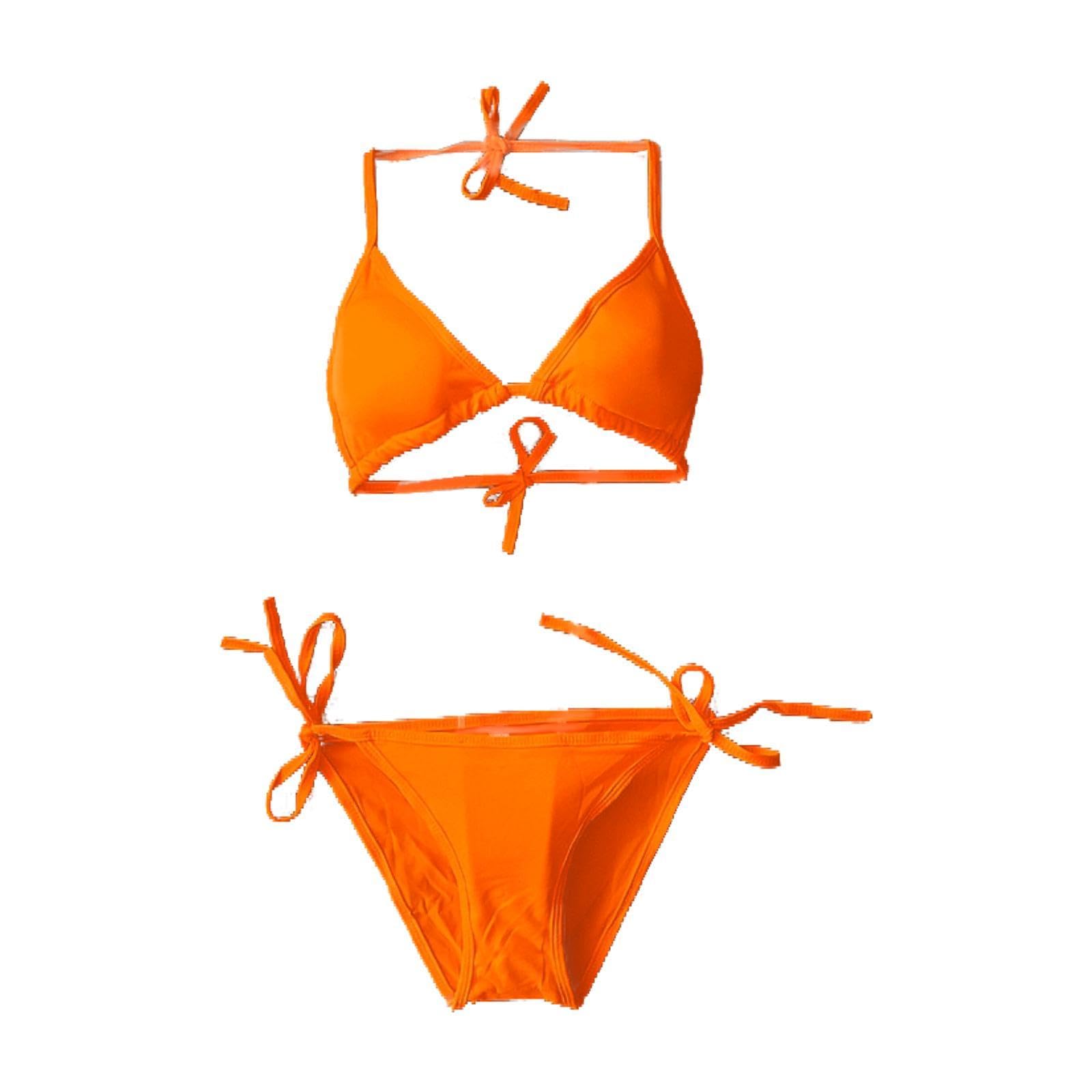 ™ Womens Bikini Set Summer Versatile Women's Swimsuit for Club Swimming Pool Beach orange | Womens Clothing-image-28