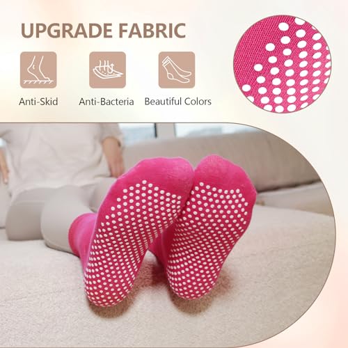 Image of 12 Pairs Women's Grip Socks Non Slip Pilates socks Yoga Socks with Strong Grips Hospital Socks slipper socks for Women