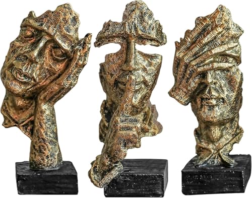 Set de 3 Figuras Abstractas de Pensador en Resina