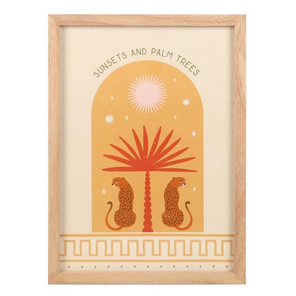 Something Different Leopard Palm Framed Wall Art Print - Orange - 35cm