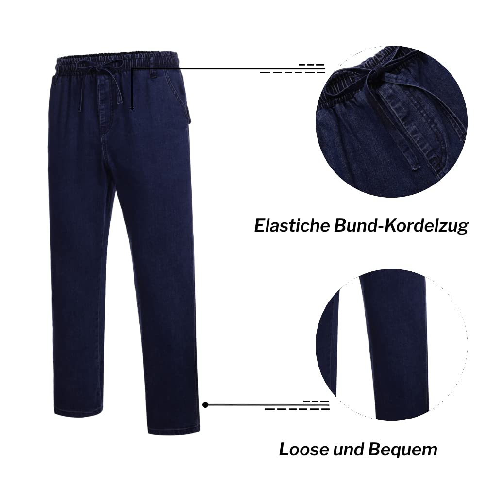 COOFANDY Męskie dżinsy proste spodnie jeansowe ze stretchem i wsuwanymi spodniami, stylowe spodnie, gumowy ściągacz ze ściągaczem, kieszenie cargo dla mężczyzn