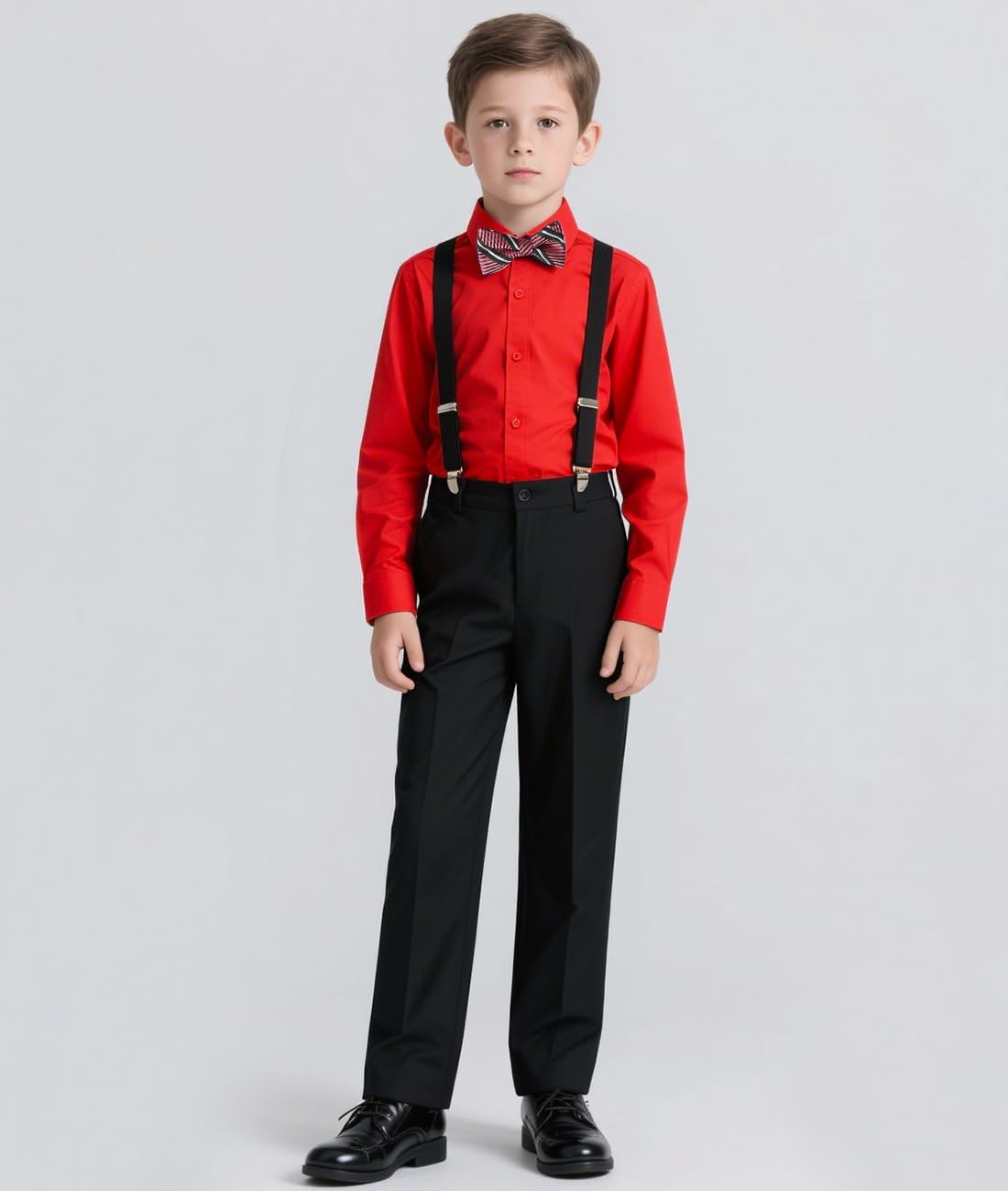 Boys Suits Formal Dress Vest and Pants Set for Kids Teens Boy, with Shirt Bowtie and Suspenders, Adjustable Waist - Image 4