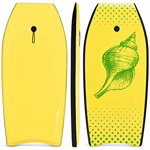 GOPLUS Tablero Corporal, Tablero Ligero de 105 cm con Cubierta, Bodyboard con Correa de Muñeca de Alta Calidad, Ultra Ligera y Resistente, para Niños Mayores de 14 Años y Adultos